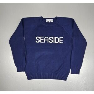 Ellsworth & Ivey "Seaside" Sweater Womens Large Blue Pullover Knit Crewneck